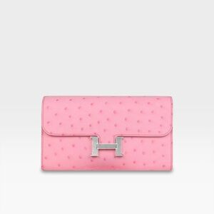 Hermès - Constance To Go Wallet - Bubblegum Ostrich